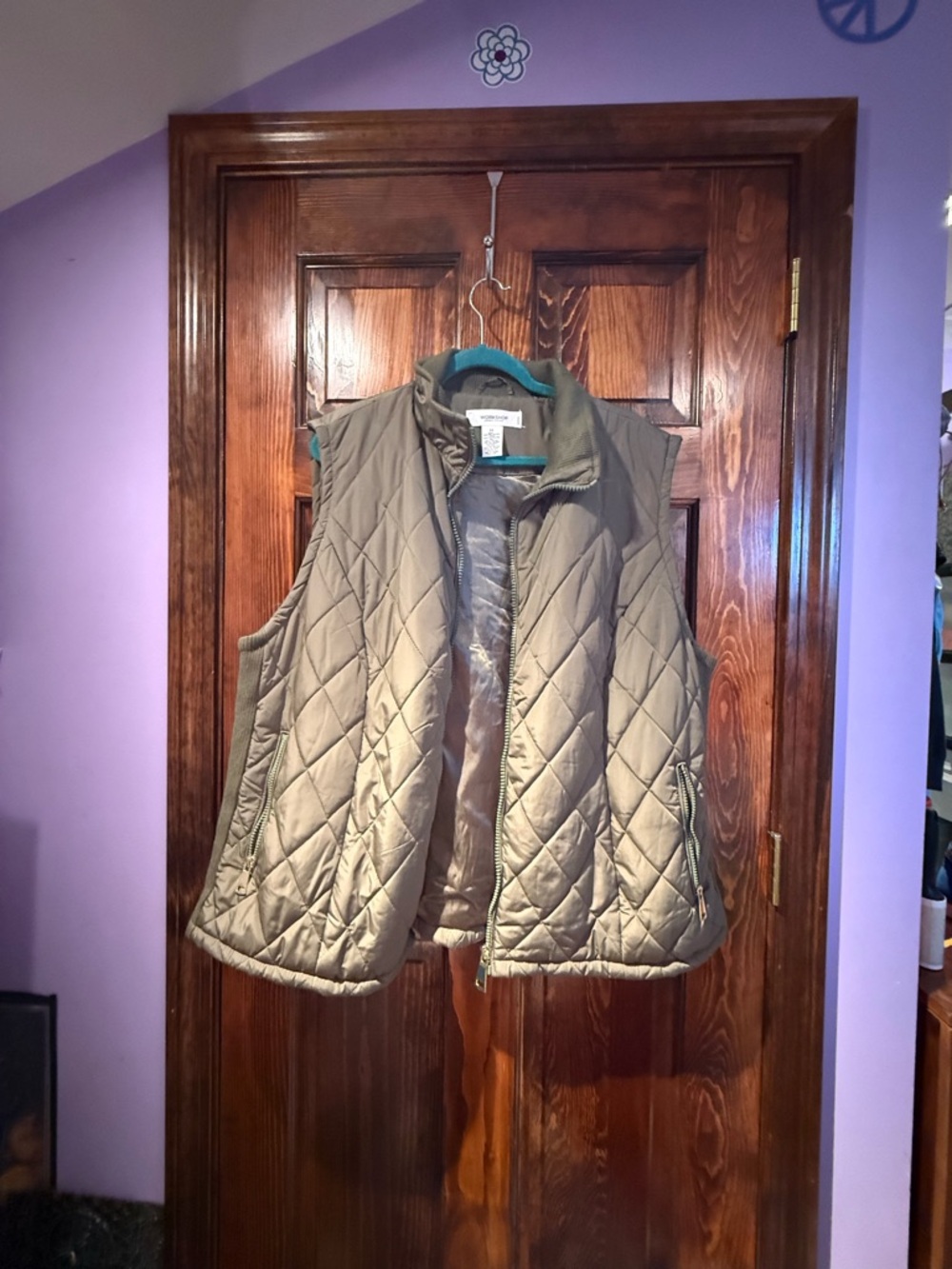 Workshop Republic Clothing Quilted Olive Green Vest